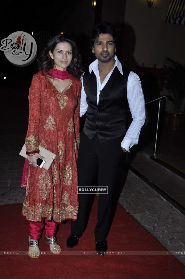 Nikhil Dwivedi with is wife were at Amna Shariff's Wedding Reception