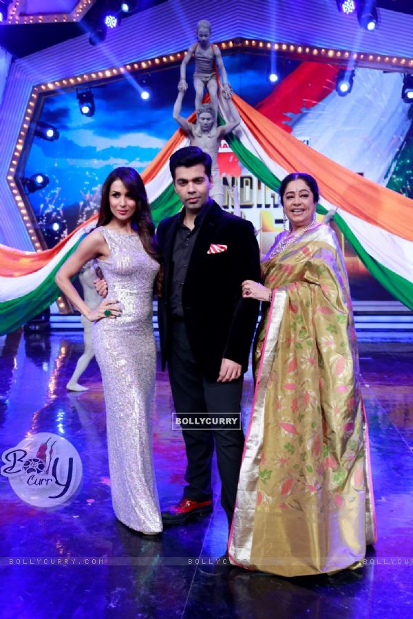 Malaika, Karan Johar and Kirron Kher at the Launch of India's Got Talent Season 5