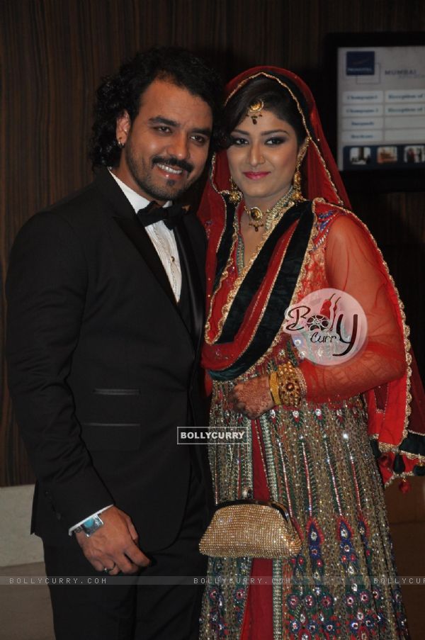 Toshi Sabri with his wife at their Reception Party