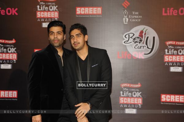 Karan Johar and Ayan Mukerji were seen at the 20th Annual Life OK Screen Awards