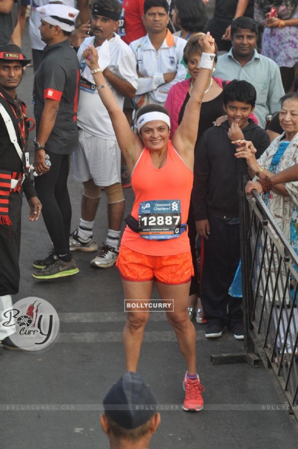 Sheeba Akashdeep was seen at the Mumbai Marathon 2014