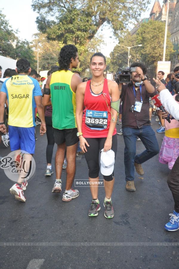 Neha Dhupia at the Mumbai Marathon 2014