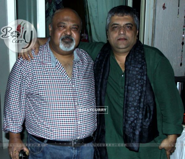 Swanand Kirkire and Saurabh Shukla at the Birthday Party for Sudhir Mishra
