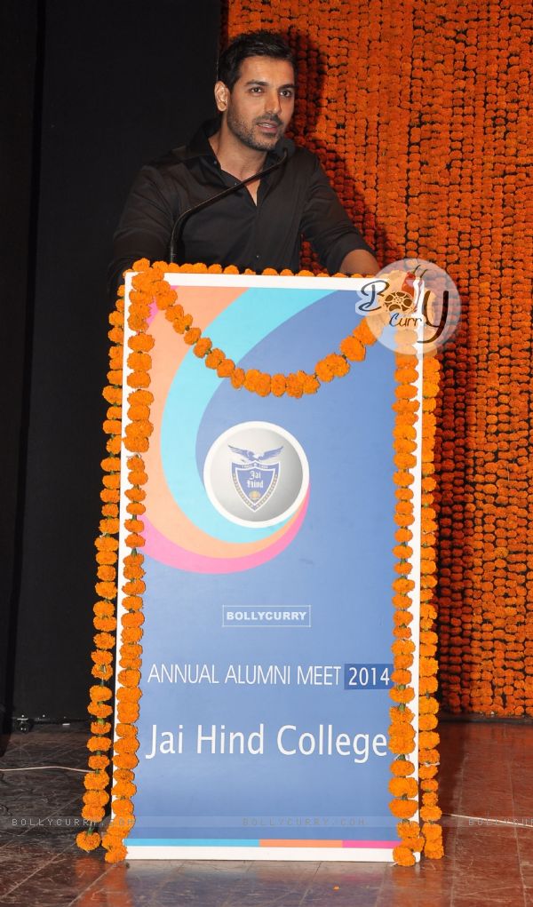 John Abraham addresses the 11th Annual Alumni Meet of 'Jai Hind College'