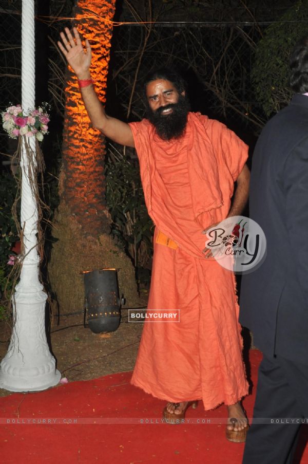 Ramdev Baba was seen at Ahana Deol & Vaibhav Vora's Wedding