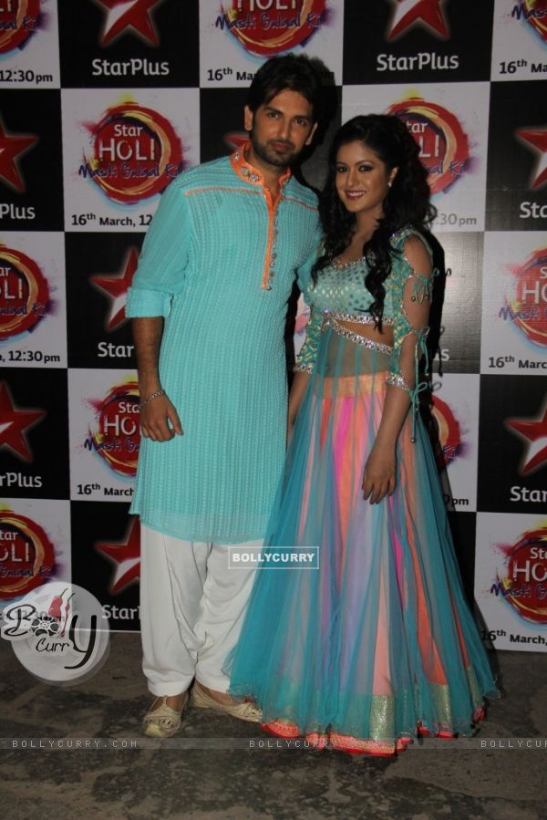 Rahul Sharma & Ishita Dutta during STAR PLUS' Holi Masti Gulal Ki