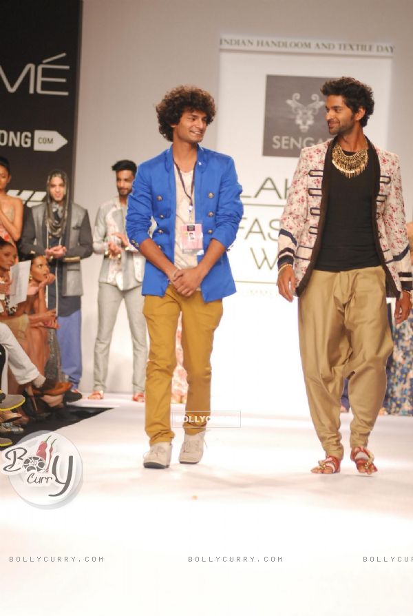 Purab Kohli with Lalit Sengar on Lakme Fashion Week Summer Resort 2014 Day 3
