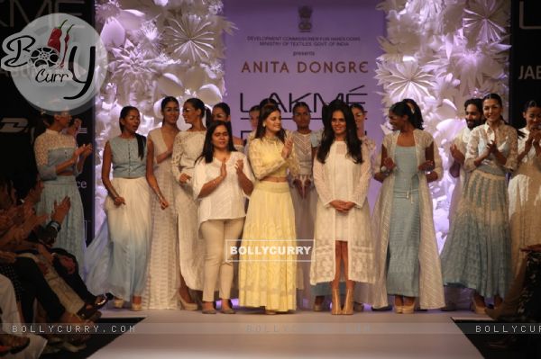 Dia Mirza and Anita Dongre at Lakme Fashion Week Summer Resort 2014 Day 4