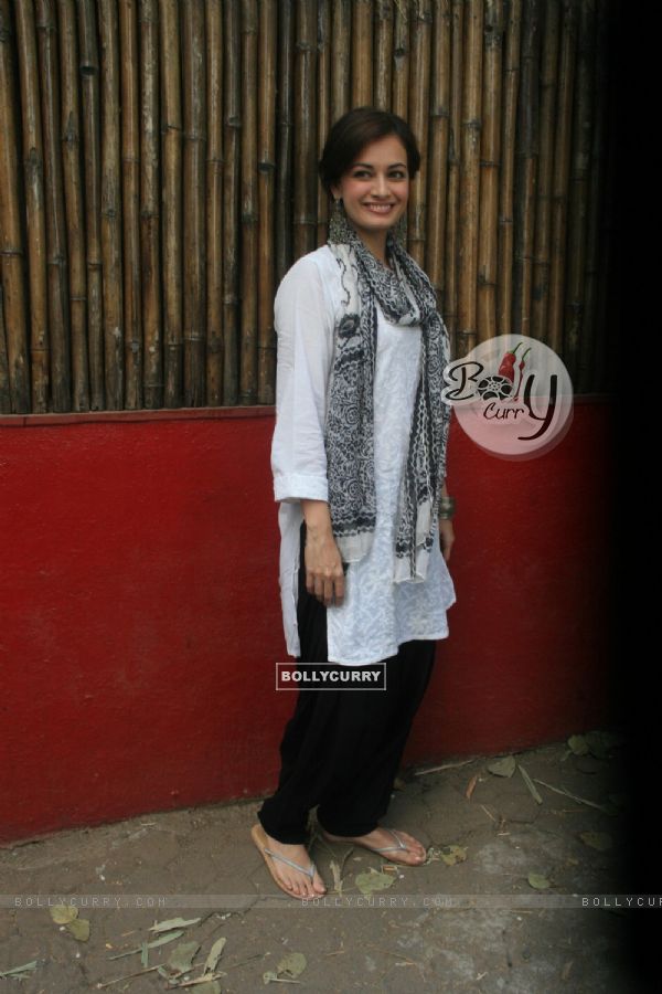 Dia Mirza was seen during Holi Celebrations