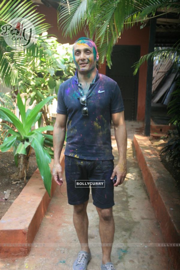 Rahul Bose was seen during his Holi Celebrations