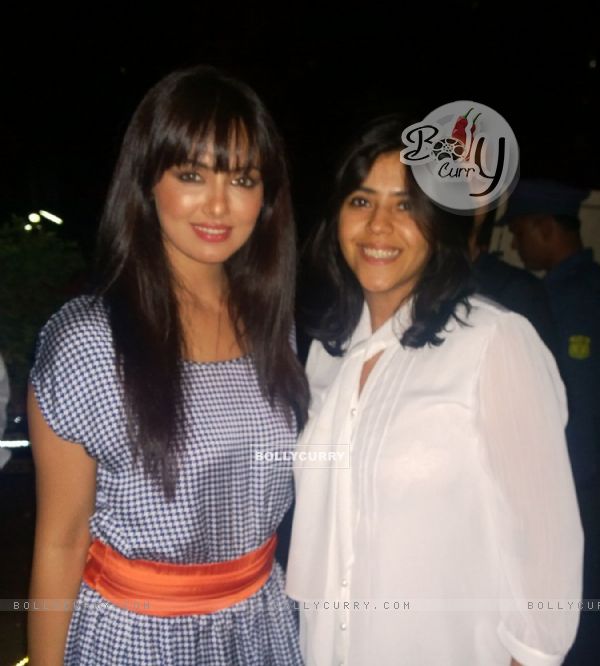 Sana Khan and Ekta Kapoor at the success celebration of Baby Doll song from Ragini MMS 2