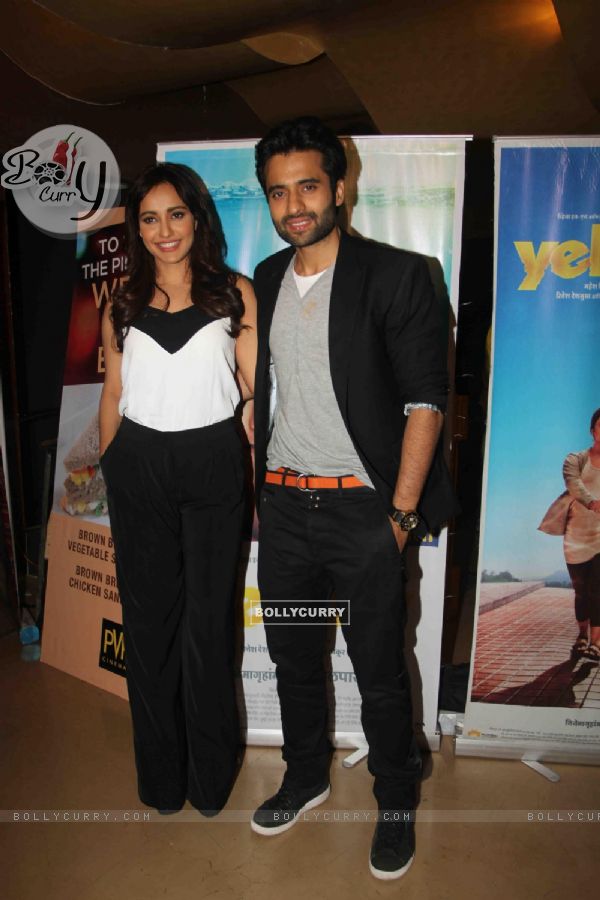 Jackky Bhagnani and Neha Sharma were at the Screening of Marathi film Yellow