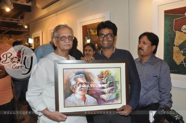 Gulzar at the Epic on Rock Shelters painting Exhibition