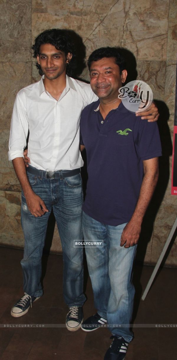 Ken Ghosh with his son at the premiere of his film at Lightbox Theatre