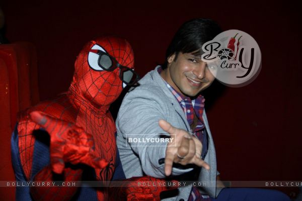 Vivek Oberoi meets Spiderman!