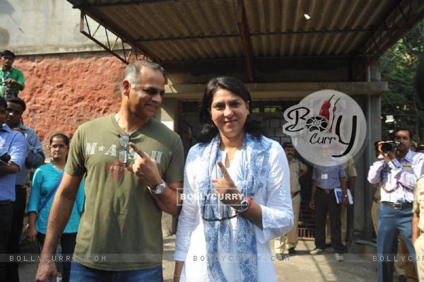 Priya Dutt votes at a polling station in Mumbai