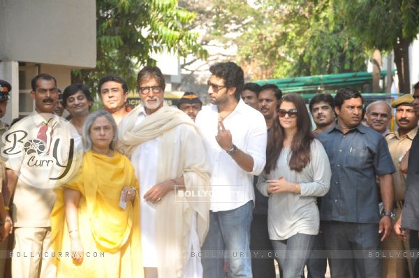 The Bachchan wife arrives to cast their vote at a polling station in Mumbai