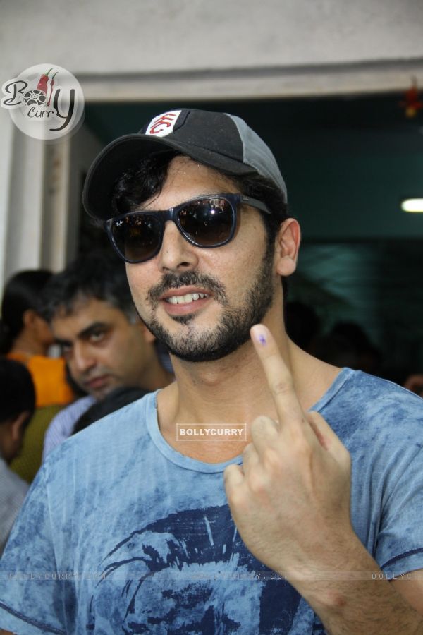 Zayed Khan shows his inked finger
