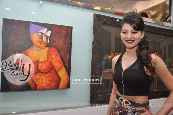 Urvashi Rautela at the inauguration of an art exhibition