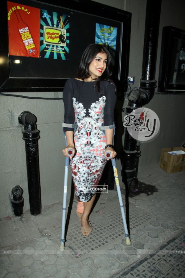 Pallavi Sharda sports a broken leg at the launch of Mickey McCleary's new album and music video