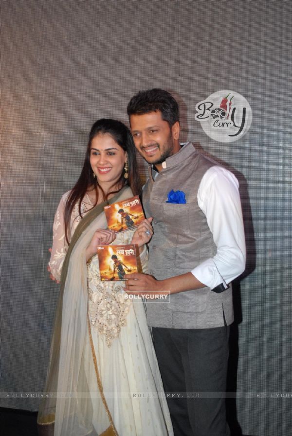 Genelia Dsouza and Riteish Deshmukh were at the Music launch of Marathi Film Lai Bhari