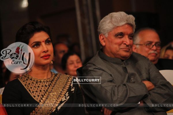 Priyanka Chopra and Javed Akhtar at Launch of Dilip Kumar's autobiography 'Substance and the Shadow'