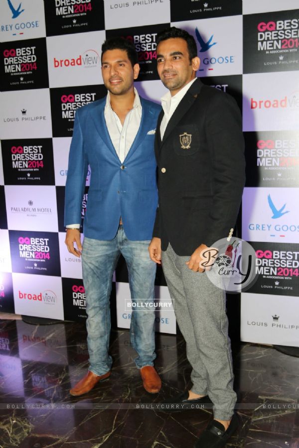 Yuvraj Singh and Zaheer Khan at the GQ Best Dressed Men 2014