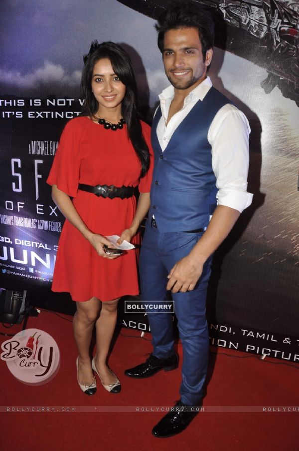 Asha Negi and Rithvik Dhanjani at Transformers Age of Extinction Premiere