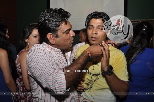 Sujit Tiwari feeding cake to Ankit Tiwari