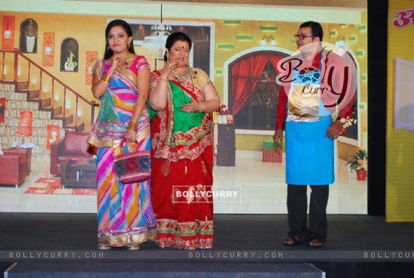 Ami Trivedi and Apara Mehta performing at the launch of Sab TV's Tu Mera Agal Bagal Mein Hain