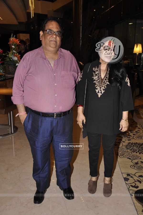 Satish Kaushik with wife at the Music Mania Event