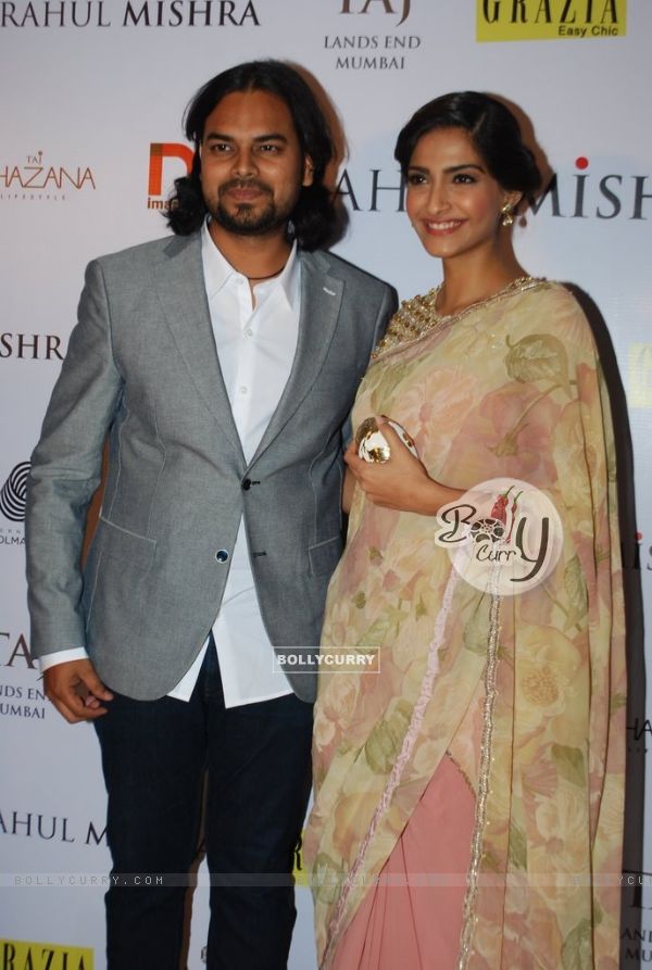 Sonam Kapoor with Rahul Mishra at his celebration of 6 years in fashion with Grazia