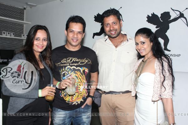 Yash Patnaik with wife and friends at party