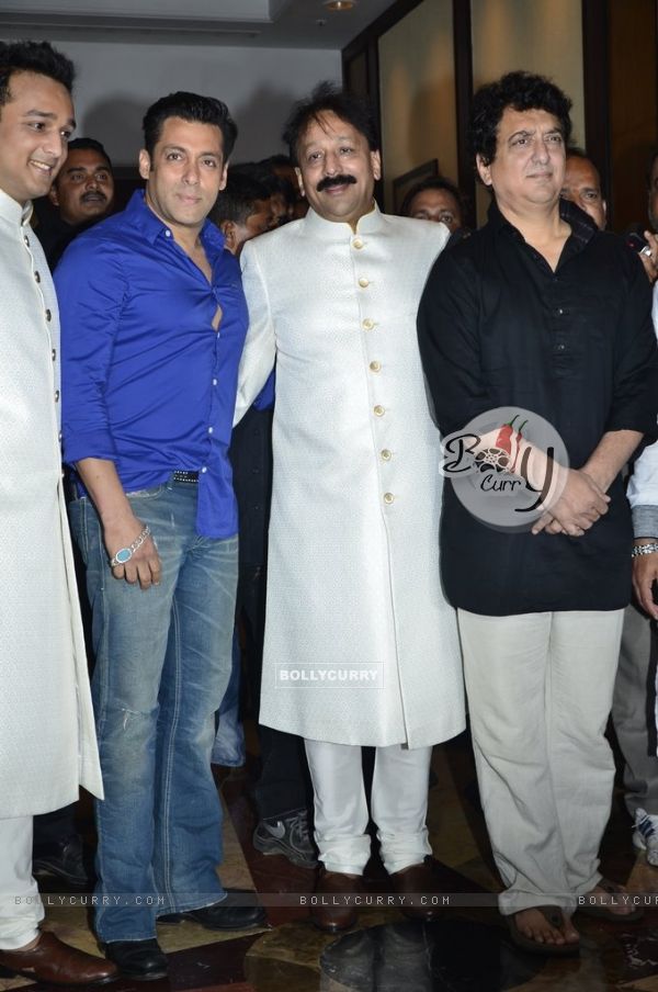 Salman Khan and Sajid Nadiadwala at Baba Siddiqie's Iftar Party