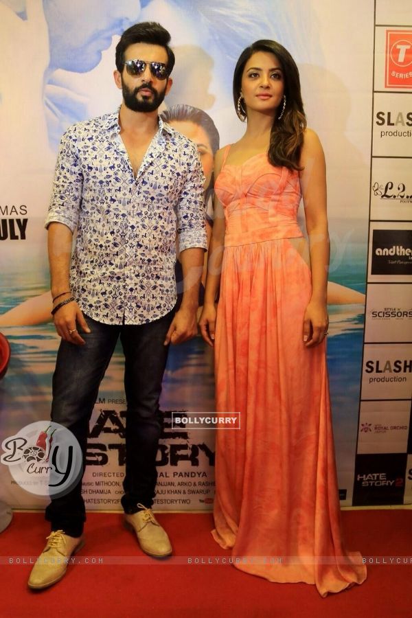 Surveen Chawla and Jay Bhanushali poses to media at the Promotions of Hate Story 2 in Jaipur (325880)