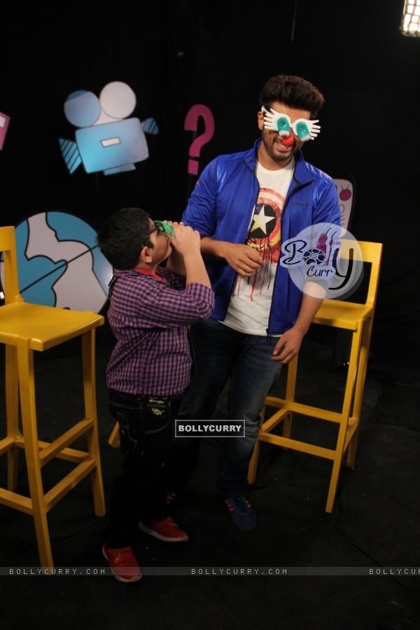Arjun and Sadhil seen wearing funky glares on the sets of Captain Tiao