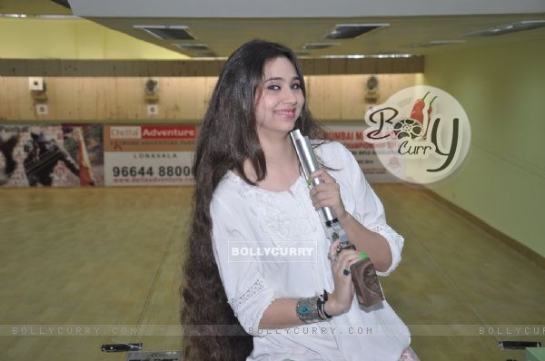 Sasha Agha poses with a gun at the Promotions of Desi Kattey (326837)