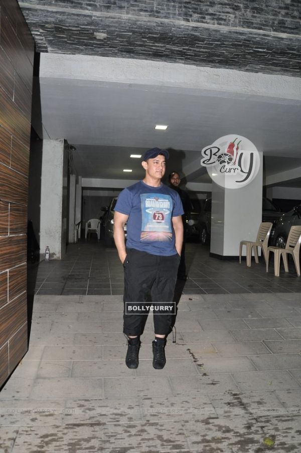 Aamir Khan spotted outside his home