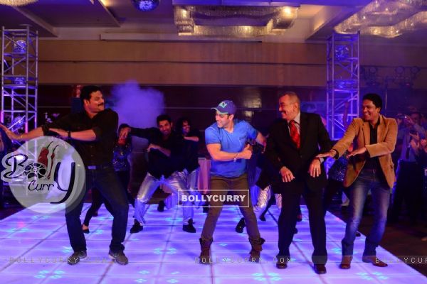 Salman Khan performs with the cast of C.I.D
