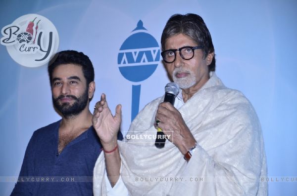 Amitabh Bachchan was seen interacting with the audience at the Launch of Hanuman Chalisa Album