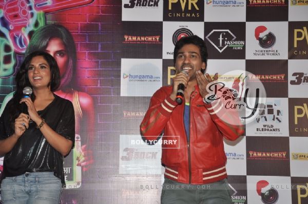 Richa and Nikhil interacts with the audience at the Trailer Launch of Tamanchey