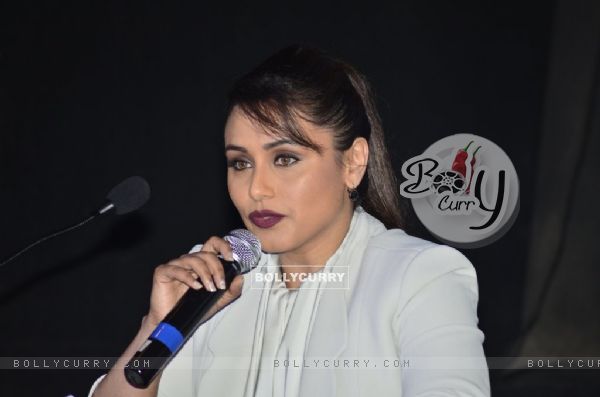 Rani Mukherjee addresses the media at the Launch of Mardaani Anthem (330539)