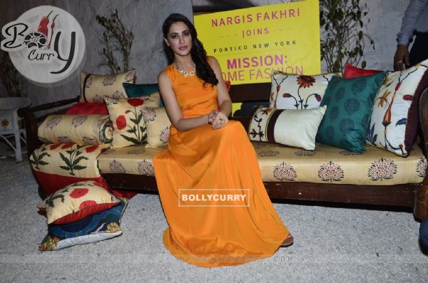 Nargis Fakri poses for Portico New York, Mission Home Fashion