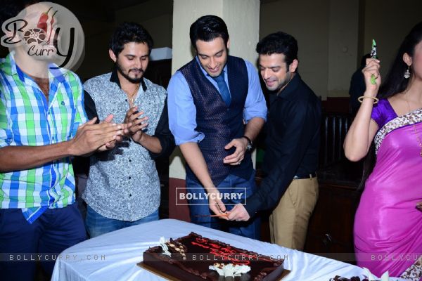 The cast cuts a cake as Ye Hai Mohabbatein completes 200 episodes