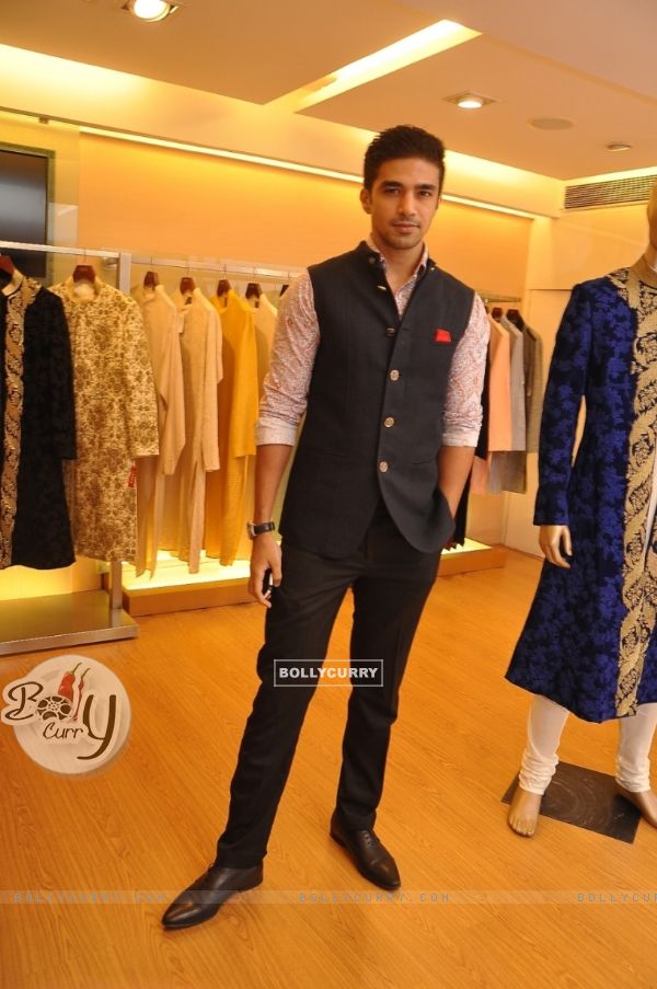 Saqib Saleem poses for the media at Varun Bhal's Couture Collection Preview at AZA