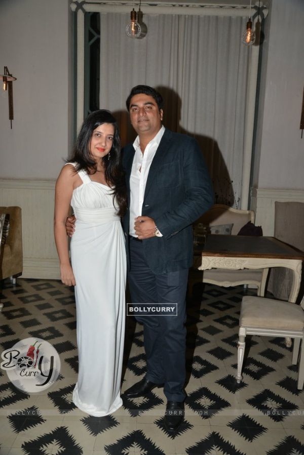 Amy Billimoria with her husband at Shama Sikander's Birthday Bash