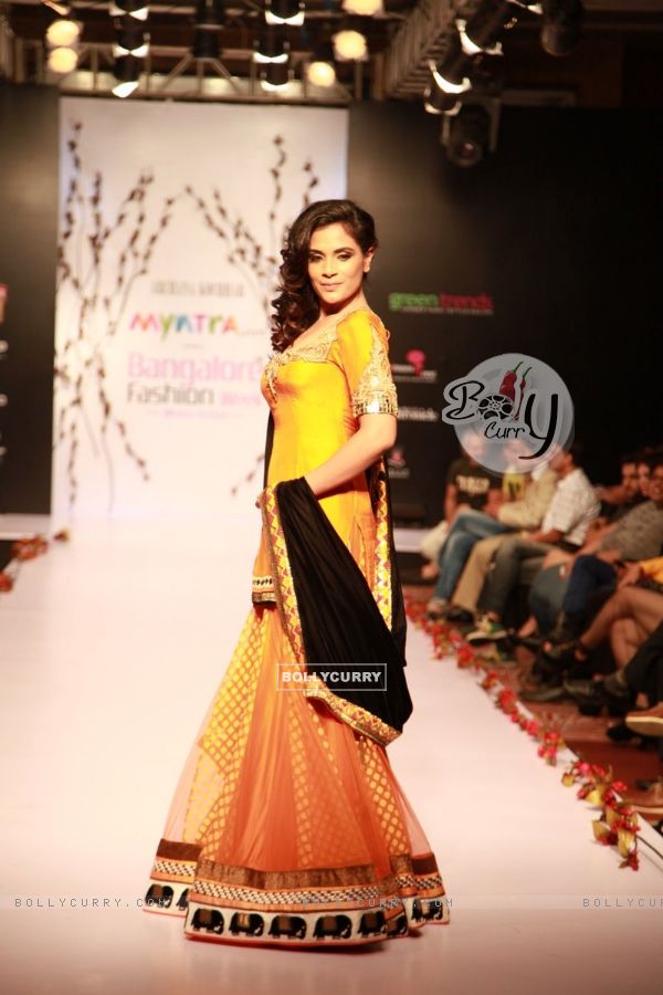 Richa Chadda walks the ramp at Bangalore Fashion Week Day 1
