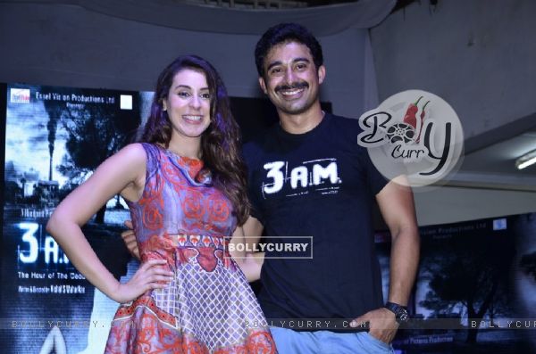 Rannvijay and Anindita pose for the media at the Trailer Launch of 3 AM (331377)