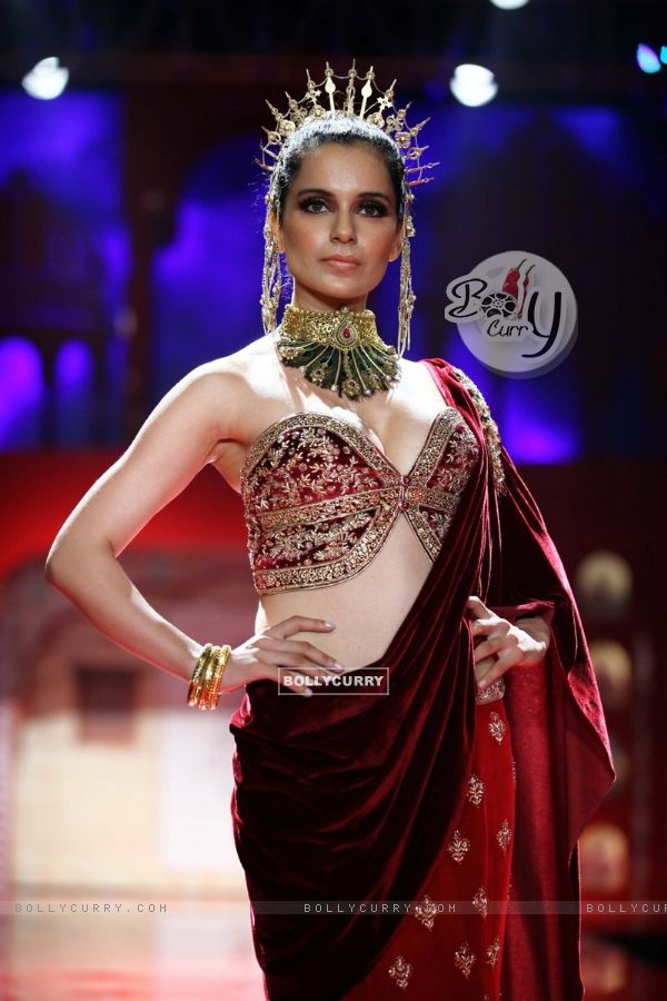 Kangana Ranaut walks the ramp at the Indian Bridal Fashion Week Day 3