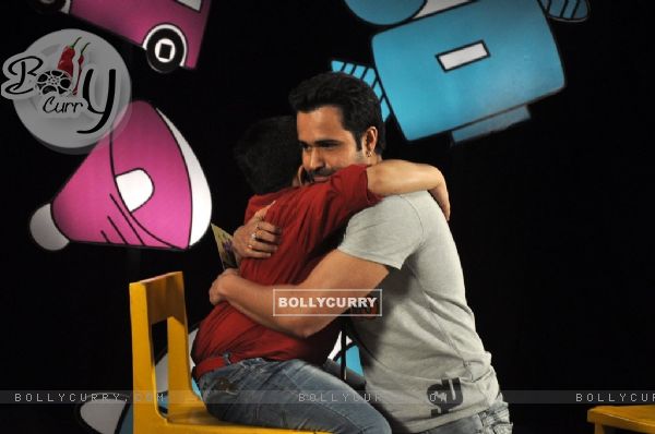 Emraan Hashmi gives a hug to Sadhil Kapoor on Captain Tiao